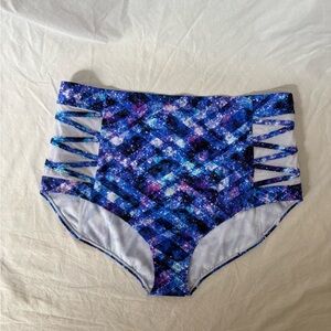 Torrid Blue Galaxy Print Swim Bottoms size 2 / 2X ~ New